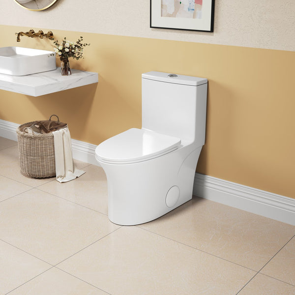 English Elm 1.1/1.6 Gpf Elongated One-piece Toilet Skirted Ceramic Comfort Height Watersense B2724P246933