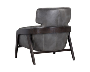 Sunpan Maximus Lounge Chair - Modern Masculine Design with Sculpted Wood Frame for Stylish Comfort and Elegance Polo Club Stone / Overcast Grey