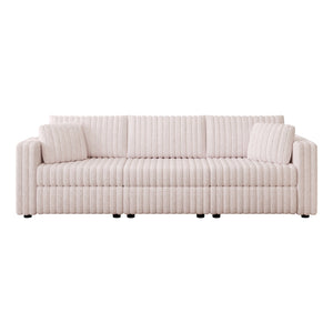 English Elm 106.3" Soft Modular 3-Person Sofa - Chic Light Pink Design For Comfort, Versatile Use & Easy Care! W1767S00018