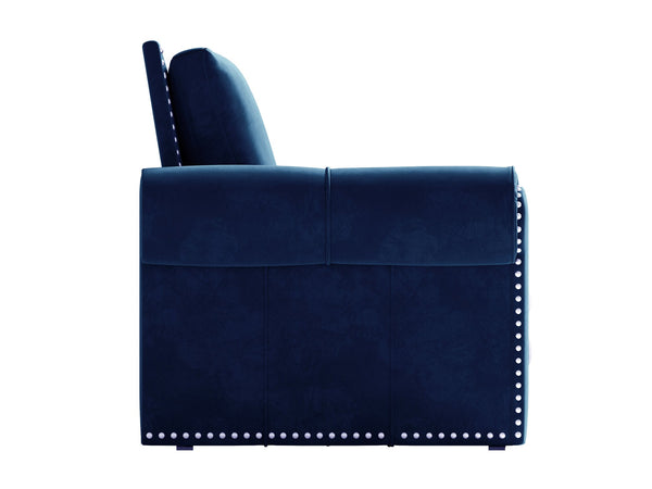 English Elm Chesterfield 93.7" King Pull-Out Velvet Sofa Bed - 3-In-1 Convertible Sleeper With Nailhead Trim & Comfort W1885S00101