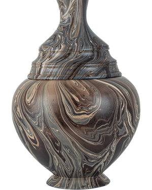 Currey & Company Marbleized Tall Turret Box - Hand-carved Wooden Storage Container With Vintage Charm And Elegance Brown Wood 1200-1050-currey-company