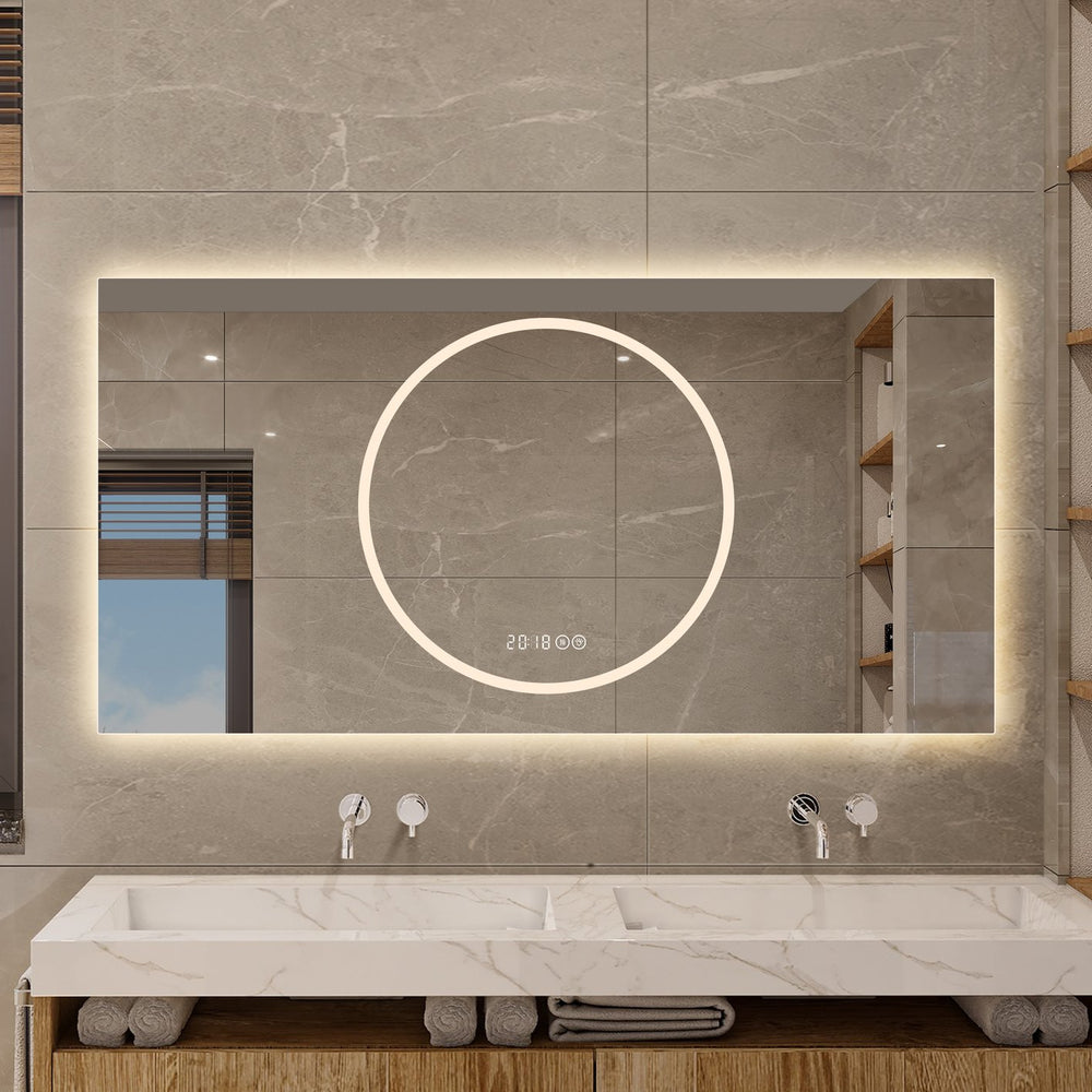 English Elm 48*24 Inch Led Bathroom Mirror - Anti-Fog, Dimmable Vanity Mirror With 3 Colors, Modern Design! W2709P380636