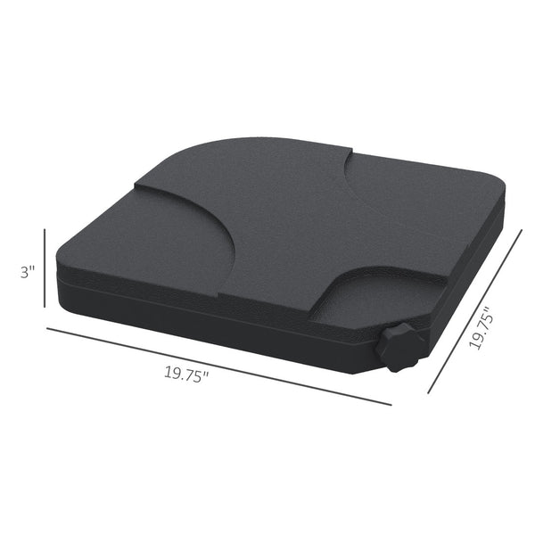 English Elm Outsunny 4-Piece Heavy-Duty Cantilever Umbrella Base Weight Plates For Stable Outdoor Support W2225P200915-GIGA