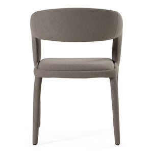 VIG Furniture Faerron Modern Leatherette Seat With Cushioned Comfort, Cast Iron Legs, No Assembly, Sleek Style Grey Dining Chair VGEUMC-7182CH-GRY