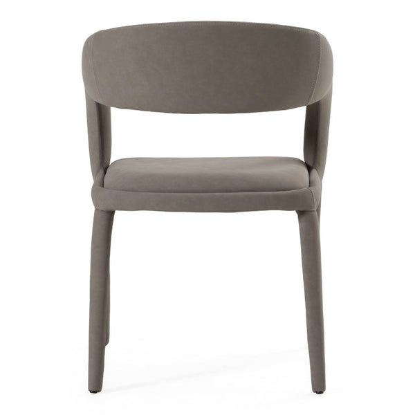 VIG Furniture Faerron Modern Leatherette Seat With Cushioned Comfort, Cast Iron Legs, No Assembly, Sleek Style Grey Dining Chair VGEUMC-7182CH-GRY