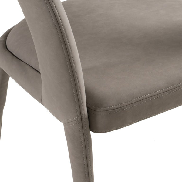 VIG Furniture Faerron Modern Leatherette Seat With Cushioned Comfort, Cast Iron Legs, No Assembly, Sleek Style Grey Dining Chair VGEUMC-7182CH-GRY