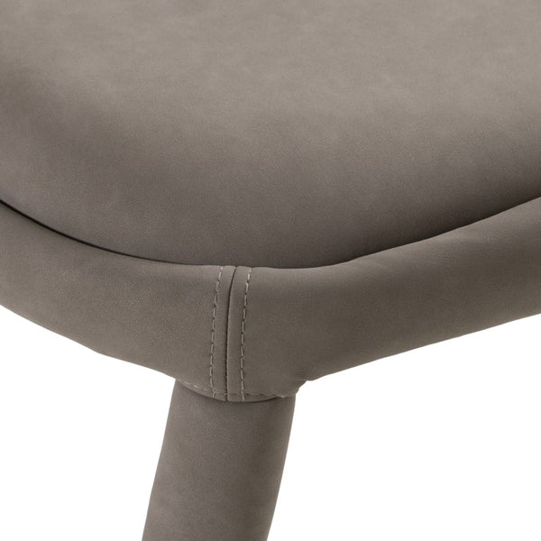 VIG Furniture Faerron Modern Leatherette Seat With Cushioned Comfort, Cast Iron Legs, No Assembly, Sleek Style Grey Dining Chair VGEUMC-7182CH-GRY