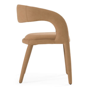 VIG Furniture Faerron Modern Leatherette Seat With Cushioned Comfort, Cast Iron Legs, No Assembly, Sleek Style Tan Dining Chair VGEUMC-7182CH-TAN