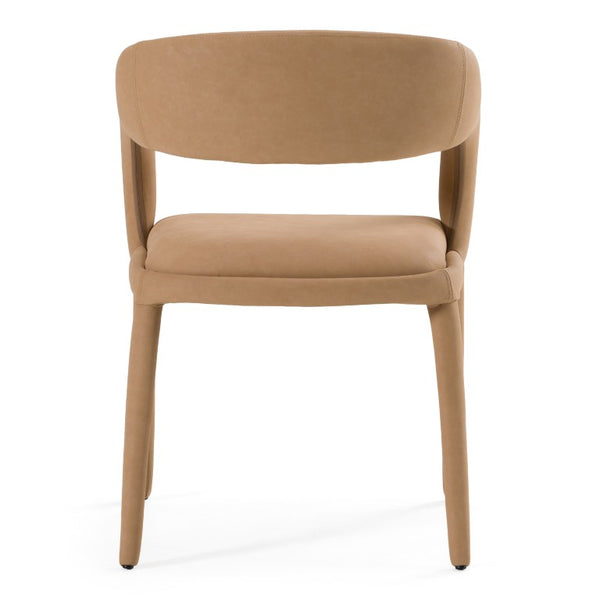 VIG Furniture Faerron Modern Leatherette Seat With Cushioned Comfort, Cast Iron Legs, No Assembly, Sleek Style Tan Dining Chair VGEUMC-7182CH-TAN