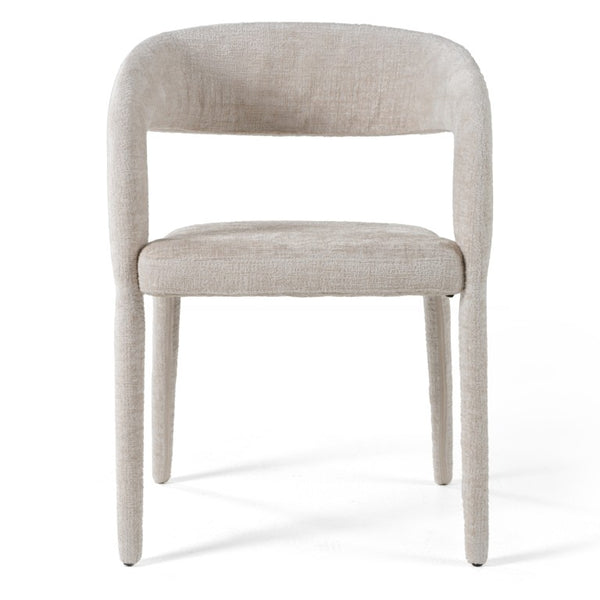 VIG Furniture Faerron Modern Grey Fabric Chair With Armrests — Ergonomic Rounded Back, Cast Iron Legs, 264 Lb Capacity Light Grey Dining Chair VGEU-MC-7182CH-LTGRY