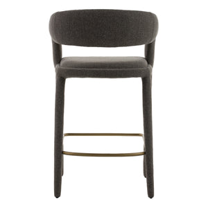 Vig Furniture Modrest Faerron - Elegant Grey Fabric Counter Chair With Footrest For Modern Home Interiors Dark Grey  Vgeu-mc-7182bc-dgry