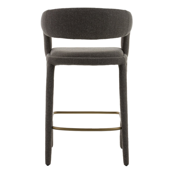 Vig Furniture Modrest Faerron - Elegant Grey Fabric Counter Chair With Footrest For Modern Home Interiors Dark Grey  Vgeu-mc-7182bc-dgry