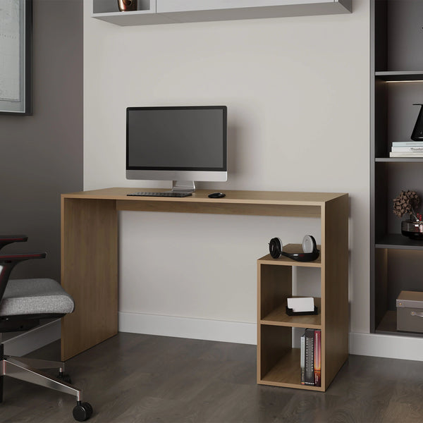 English Elm Natural Oak Computer Desk With Open Shelves - Stylish, Functional Design For Home Office Organization B062P290242
