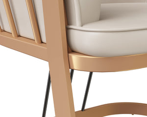 Sunpan Caily Lounge Chair - Modern Elegance with Brushed Gold Frame and Stylish Black Steel Legs Bravo Cream