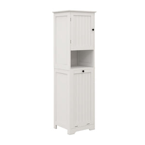 English Elm One-Compartment Tilt-Out Laundry Sorter Cabinet - Stylish White Design For Compact Spaces & Easy Access W1120P146256-GIGA