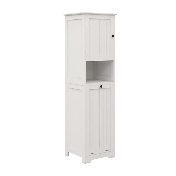 English Elm One-Compartment Tilt-Out Laundry Sorter Cabinet - Stylish White Design For Compact Spaces & Easy Access W1120P146256-GIGA
