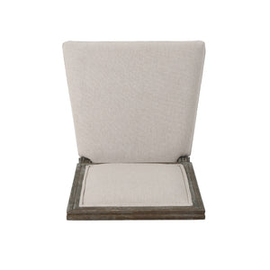 English Elm Christopher Knight Home® - DINNING CHAIR Wheat Fabric Upholstered Set of 2 — Weathered Rubberwood Legs, Classic Antique Look 61568.00WHT