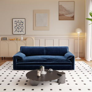 English Elm 66" Queen Pull Out Sofa Bed - Stylish 3-In-1 Convertible Velvet Loveseat With Side Storage & Wheels W1885S00193