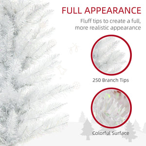 English Elm Homcom 5Ft Pencil Prelit Artificial Christmas Tree With 150 Colorful Leds – Perfect For Small Spaces! W2225P249677