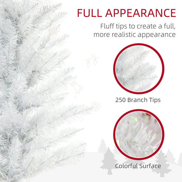 English Elm Homcom 5Ft Pencil Prelit Artificial Christmas Tree With 150 Colorful Leds – Perfect For Small Spaces! W2225P249677