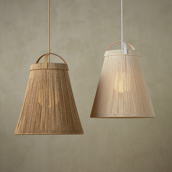 Parnell Pendant Light - Elegant Modern Design with Kraft Paper Twine and Frosted Glass Glow