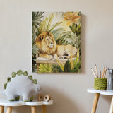 Madison Park Jungle Feline Transitional Jungle Lion Canvas Wall Art MP95C-0336 Lion Green Multi