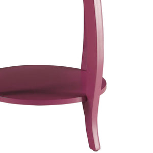 English Elm Purple Accent Table With Elegant Cabriole Legs & Open Shelf For Stylish Storage Solutions B062P209054-GIGA