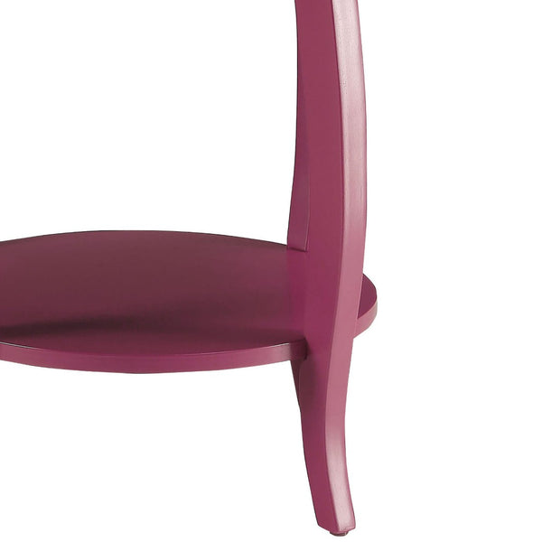 English Elm Purple Accent Table With Elegant Cabriole Legs & Open Shelf For Stylish Storage Solutions B062P209054-GIGA