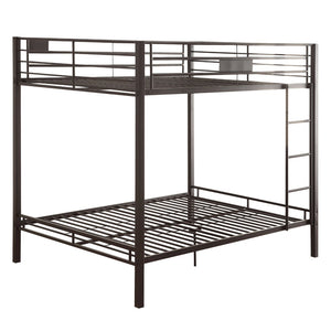 English Elm Sandy Black Double Queen Bunk Bed - Sleek Metal Design With Built-In Ladder & Safety Guard Rail B062S00465-GIGA