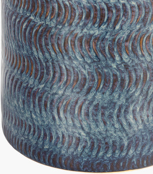 Surya Faith 18" Ceramic Garden Stool - Stylish Outdoor Accent For Your Patio Or Backyard Decor! Top, Blue,Base, Blue Ceramic,Ceramic Fah-001