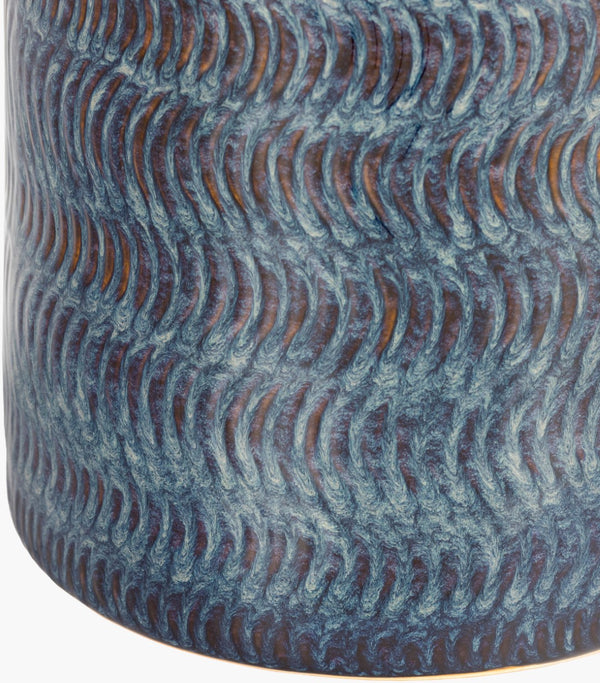 Surya Faith 18" Ceramic Garden Stool - Stylish Outdoor Accent For Your Patio Or Backyard Decor! Top, Blue,Base, Blue Ceramic,Ceramic Fah-001
