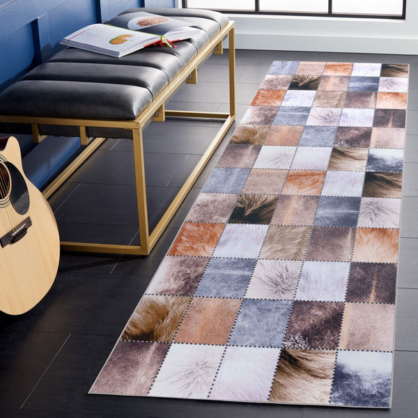 Safavieh Faux Hide 519 M/W S/R Power Loomed  Rug Beige / Brown FAH519C-9