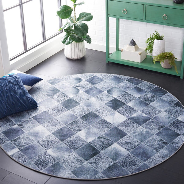 Safavieh Faux Hide 550 M/W S/R Power Loomed  Rug Grey / Dark Grey FAH550G-9