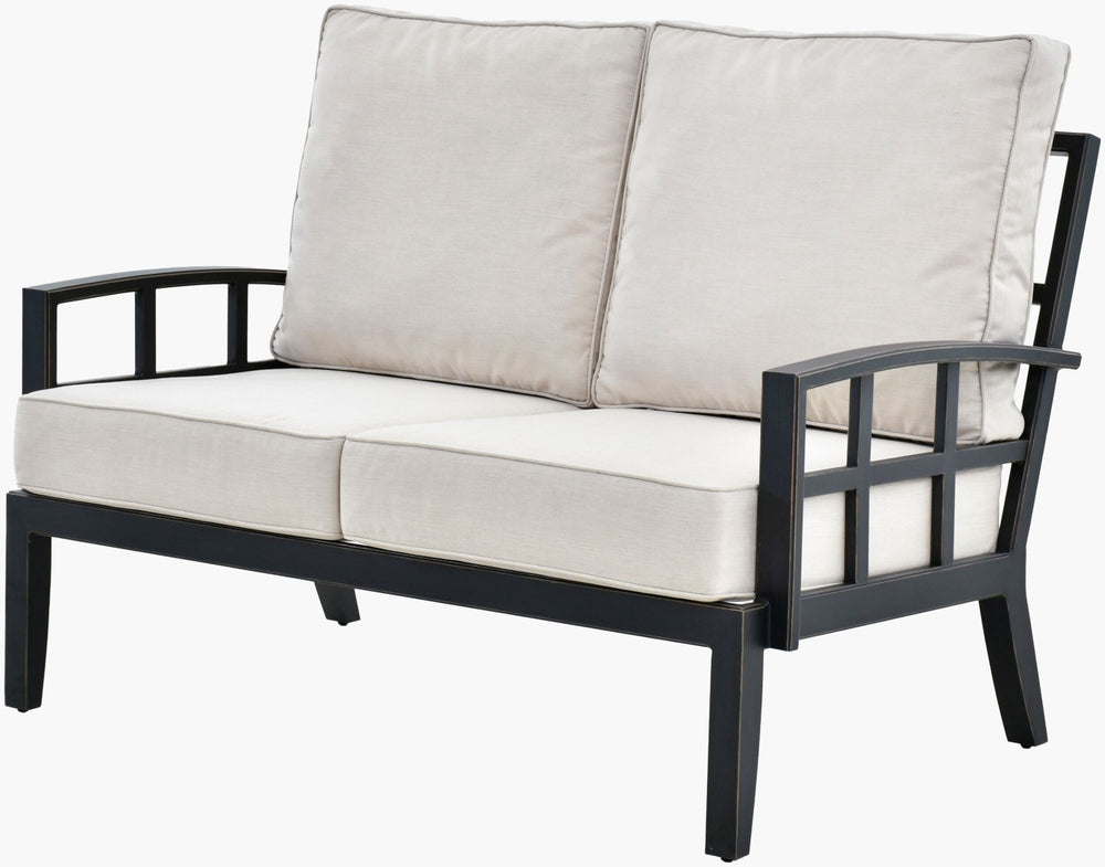 Surya Fairborn Outdoor Loveseat Hand-painted Aluminum Frame Acrylic Upholstery Patio Seating FAIR002-353557