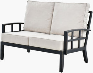 Surya Fairborn Outdoor Loveseat Hand-painted Aluminum Frame Acrylic Upholstery Patio Seating FAIR002-353557