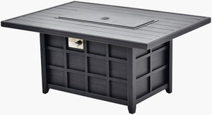 Surya Fairborn Hand-painted Aluminum Outdoor Fire Table Wide Rectangular Patio Gathering FAIR005-263956