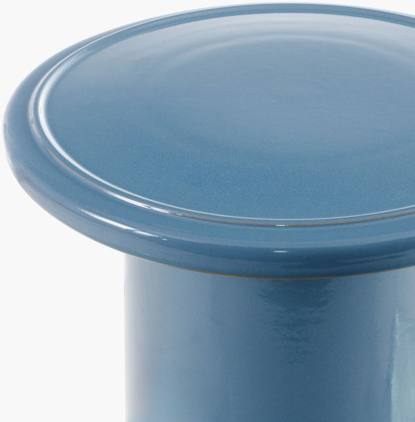 Surya Falkland Road End Table - Stylish 17" Ceramic Garden Stool For Indoor & Outdoor Elegance & Functionality Top, Medium Gray,Base, Medium Gray Ceramic,Ceramic Fak001-171616