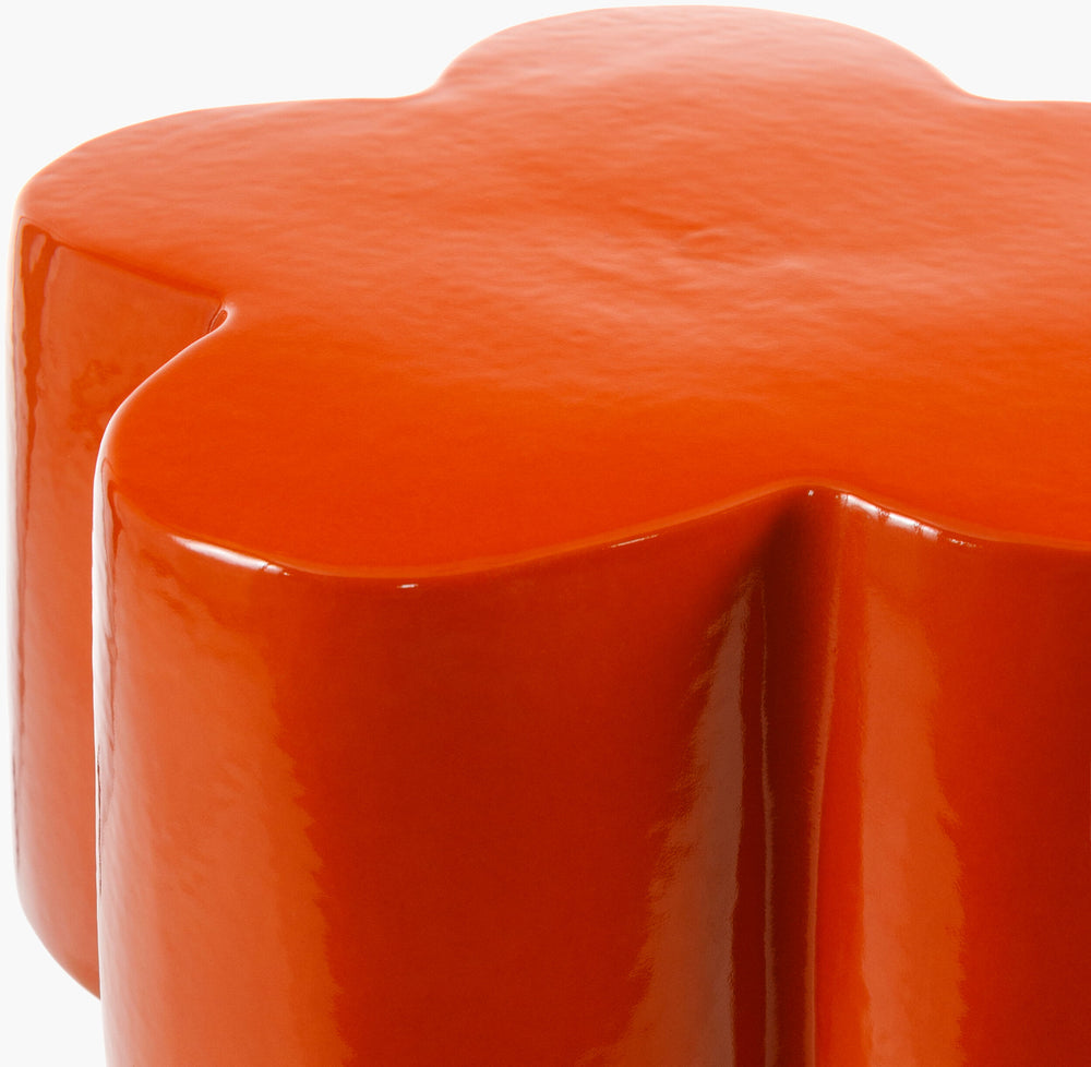 Surya Falkland Road End Table - Stylish 17" Ceramic Garden Stool For Indoor & Outdoor Elegance & Functionality Top, Burnt Orange,Base, Burnt Orange Ceramic,Ceramic Fak002-181313