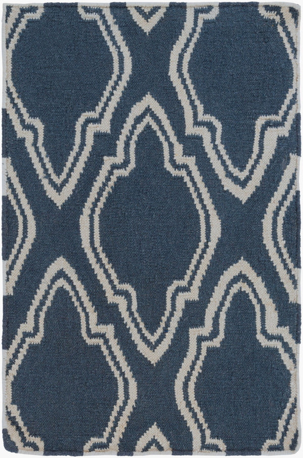 Surya Fallon Fal-1000 2' X 3' Handcrafted Wool Rug - Modern, Durable, No Pile Design For Timeless Decor Dark Blue Wool Fal1050-23
