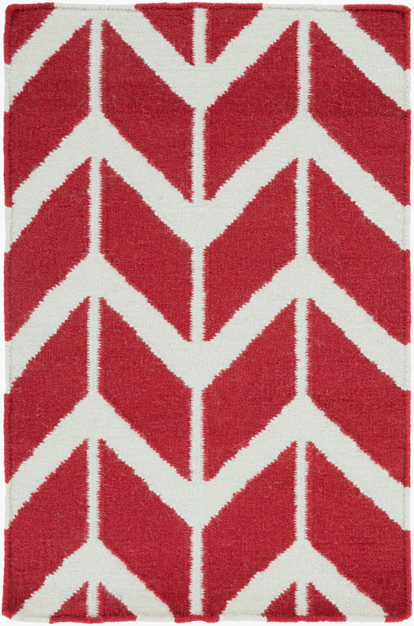 Surya Fallon Fal-1000 2' X 3' Handcrafted Wool Rug - Modern, Durable, No Pile Design For Timeless Decor Red Wool Fal1053-811