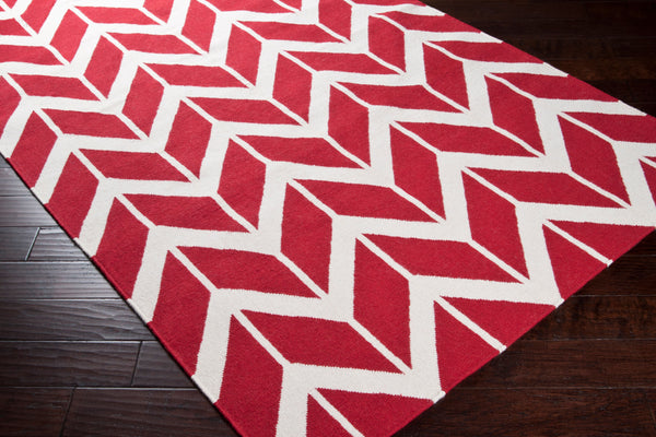 Surya Fallon Fal-1000 2' X 3' Handcrafted Wool Rug - Modern, Durable, No Pile Design For Timeless Decor Red Wool Fal1053-811