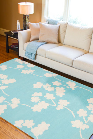 Surya Fallon Fal-1000 2' X 3' Handcrafted Wool Rug - Modern, Durable, No Pile Design For Timeless Decor Aqua Wool Fal1063-23