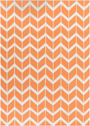 Surya Fallon Fal-1000 2' X 3' Handcrafted Wool Rug - Modern, Durable, No Pile Design For Timeless Decor Orange Wool Fal1081-811