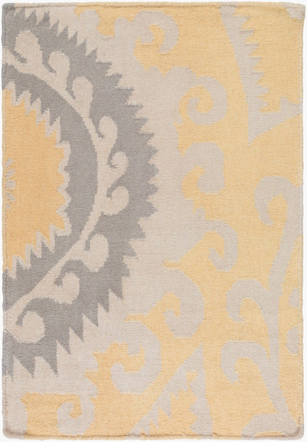 Surya Fallon Fal-1000 2' X 3' Handcrafted Wool Rug - Modern, Durable, No Pile Design For Timeless Decor Mustard Wool Fal1114-23