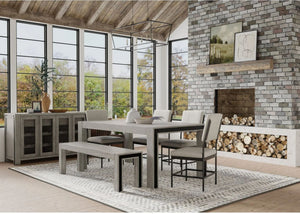Fallon Solid Pine Dining Bench with Faux Metal Bolt Panels for Industrial Farmhouse Rooms