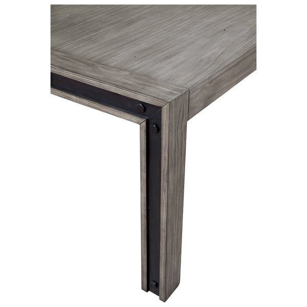 Fallon Solid Pine Dining Table with Industrial Faux Metal Accents for Loft Spaces