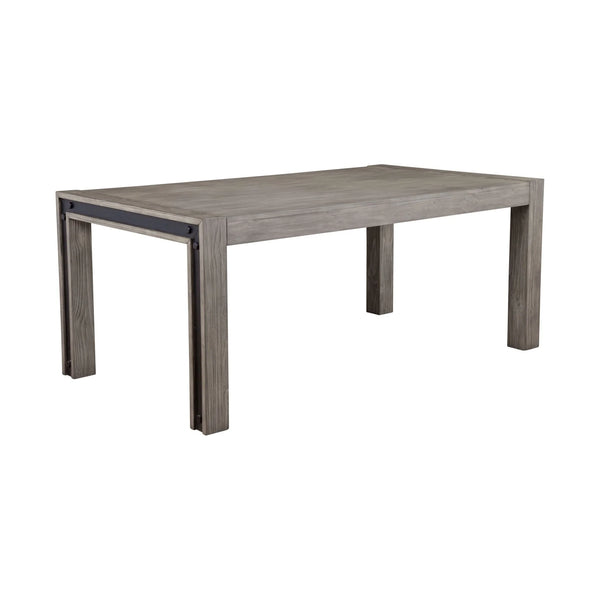 Fallon Solid Pine Dining Table with Industrial Faux Metal Accents for Loft Spaces