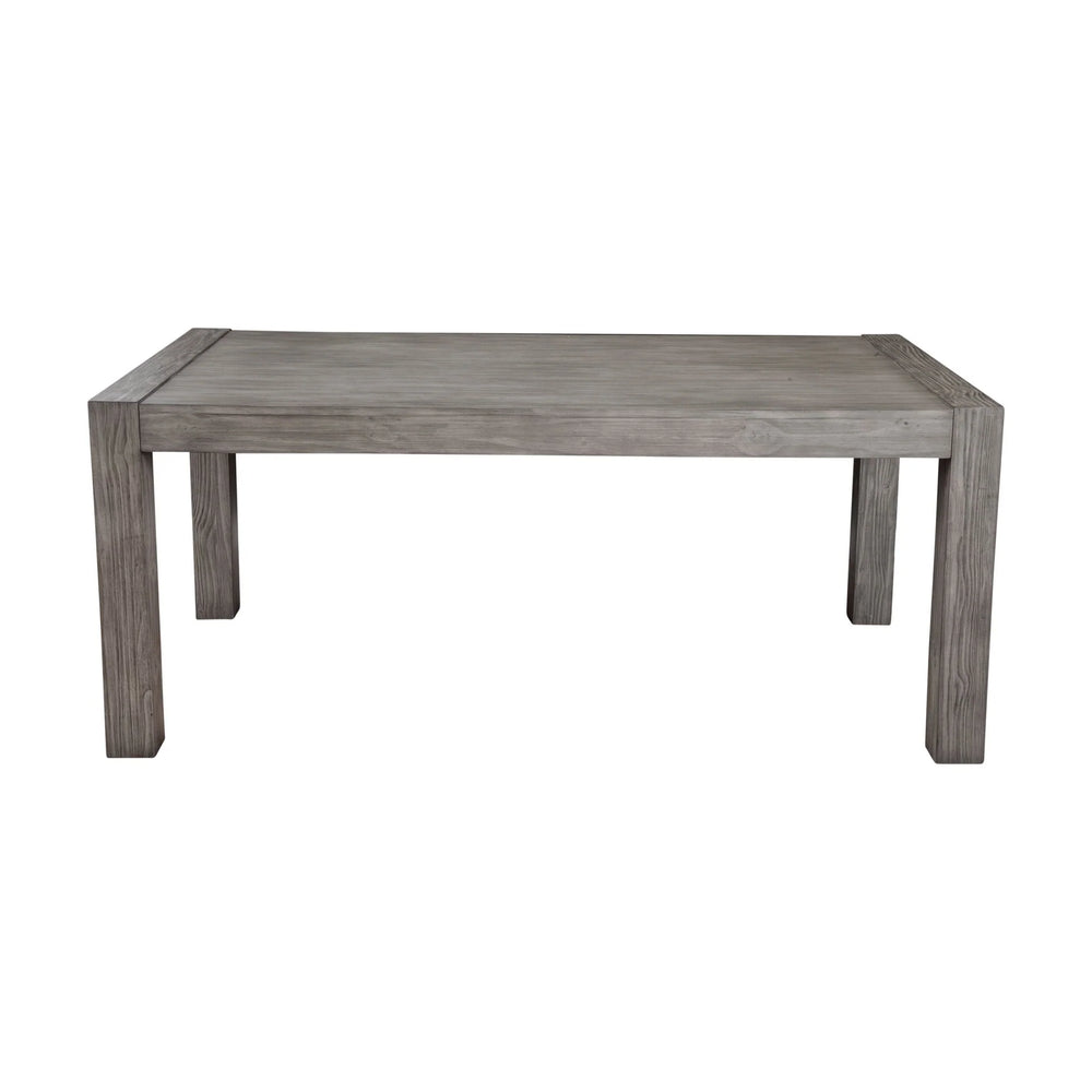 Alpine Furniture Fallon Solid Pine Dining Table with Industrial Faux Metal Accents for Loft Spaces 3394-01