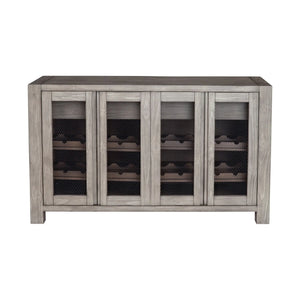 Fallon Rustic Pine Sideboard with Mesh Doors Wine Storage and Industrial Bolt Detail