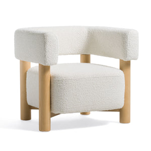 VIG Furniture Modrest Fang - Modern White Fabric & Wood Accent Chair VGEUMC-7114LC-AW-WHT